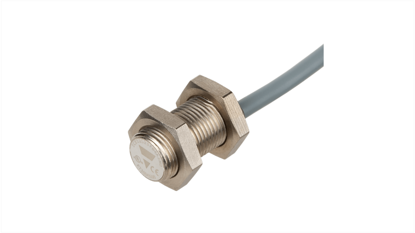 Carlo Gavazzi ICB12S23 Series Inductive Barrel-Style Inductive Proximity Sensor, M12 x 1, 4 mm Detection, NPN Output,