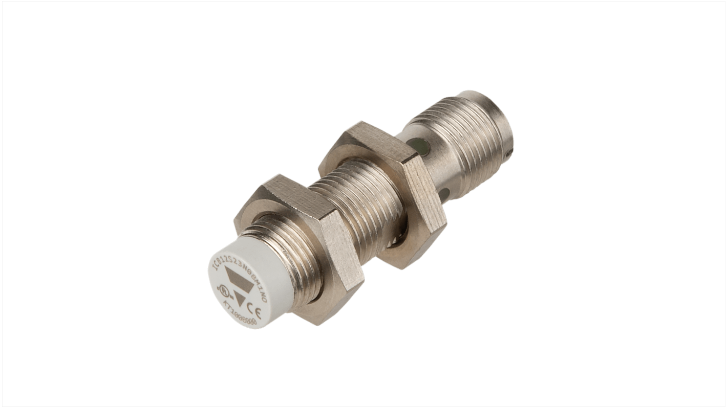 Carlo Gavazzi ICB12S23 Series Inductive Barrel-Style Inductive Proximity Sensor, M12 x 1, 8 mm Detection, PNP Output,