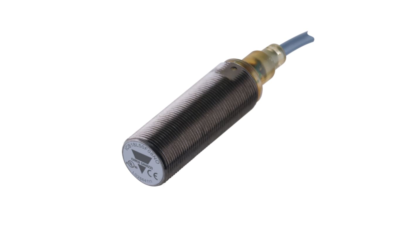 Carlo Gavazzi Inductive Barrel Proximity Sensor, M18, 8 mm Detection, PNP NO, 10 → 36 V dc