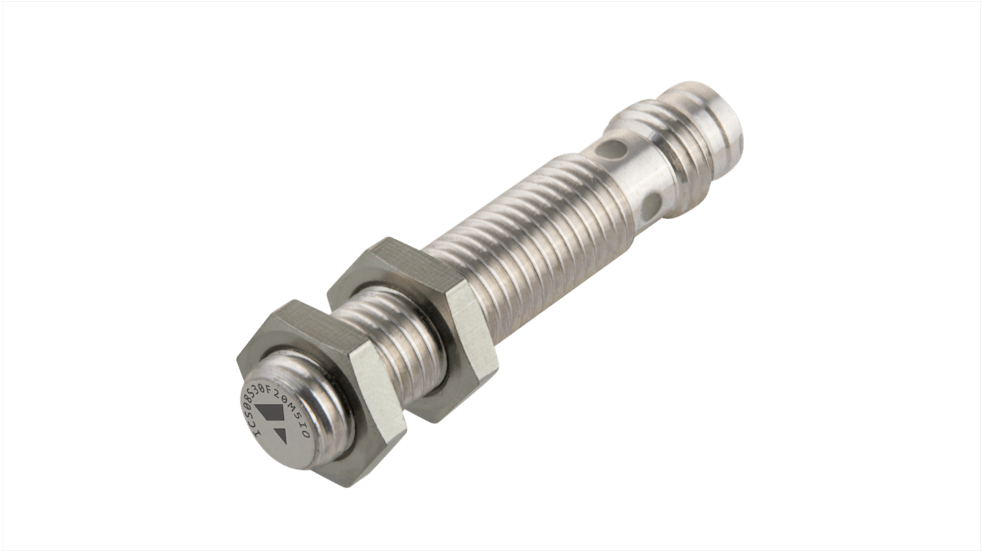 Carlo Gavazzi ICS08 Series Inductive Barrel-Style Inductive Proximity Sensor, M8 x 1, 1 mm Detection, PNP Output, 10