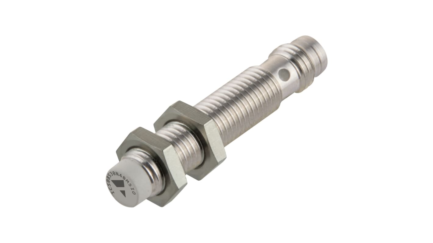 Carlo Gavazzi ICS08 Series Inductive Barrel-Style Inductive Proximity Sensor, M8 x 1, 4 mm Detection, NPN Output, 10