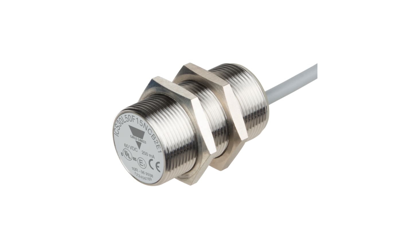 Rs-Online Sensore di prossimità Cilindro filettato Carlo Gavazzi M30 rilevamento 15 mm 8 → 60 V c.c