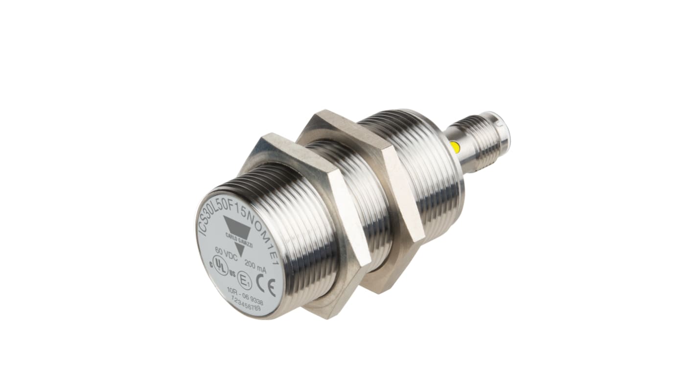 Rs-Online Sensore di prossimità Cilindro filettato Carlo Gavazzi M30 rilevamento 15 mm 8 → 60 V c.c