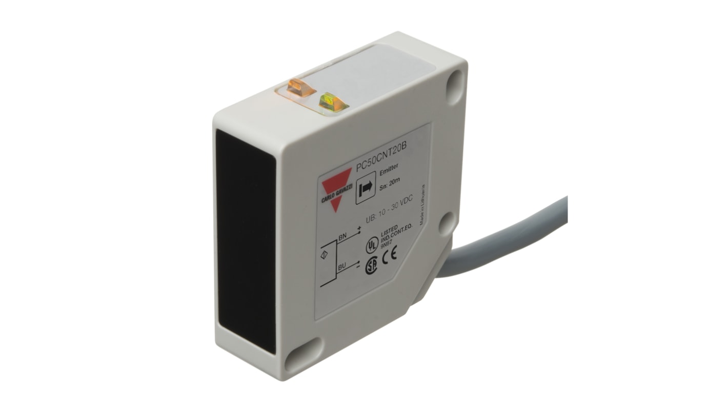 Rs-Online Sensore fotoelettrico Rettangolare Carlo Gavazzi Attraverso il fascio rilevamento 20000 mm uscita NPN
