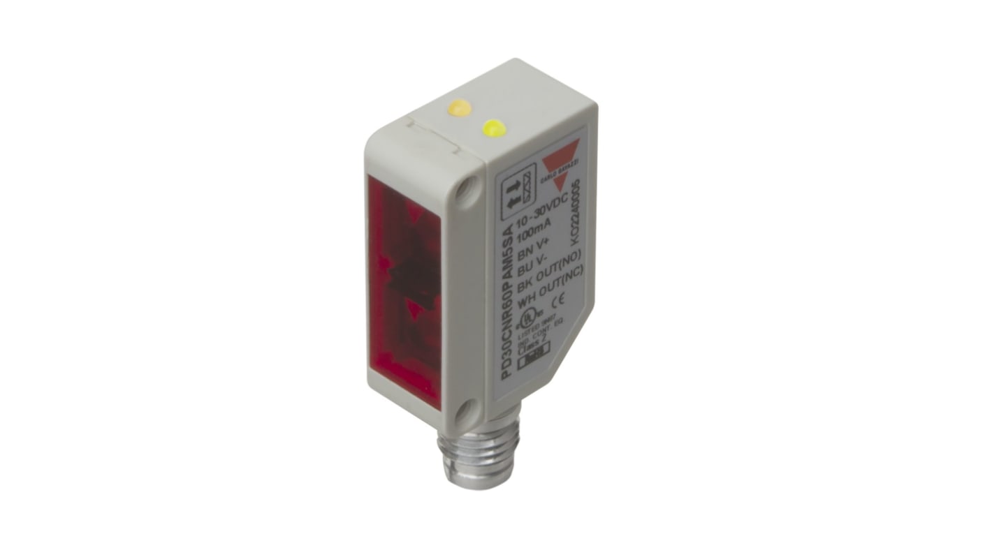 Carlo Gavazzi Diffuse Reflective Photoelectric Sensor, Rectangular Sensor, 0 → 200 mm Detection Range