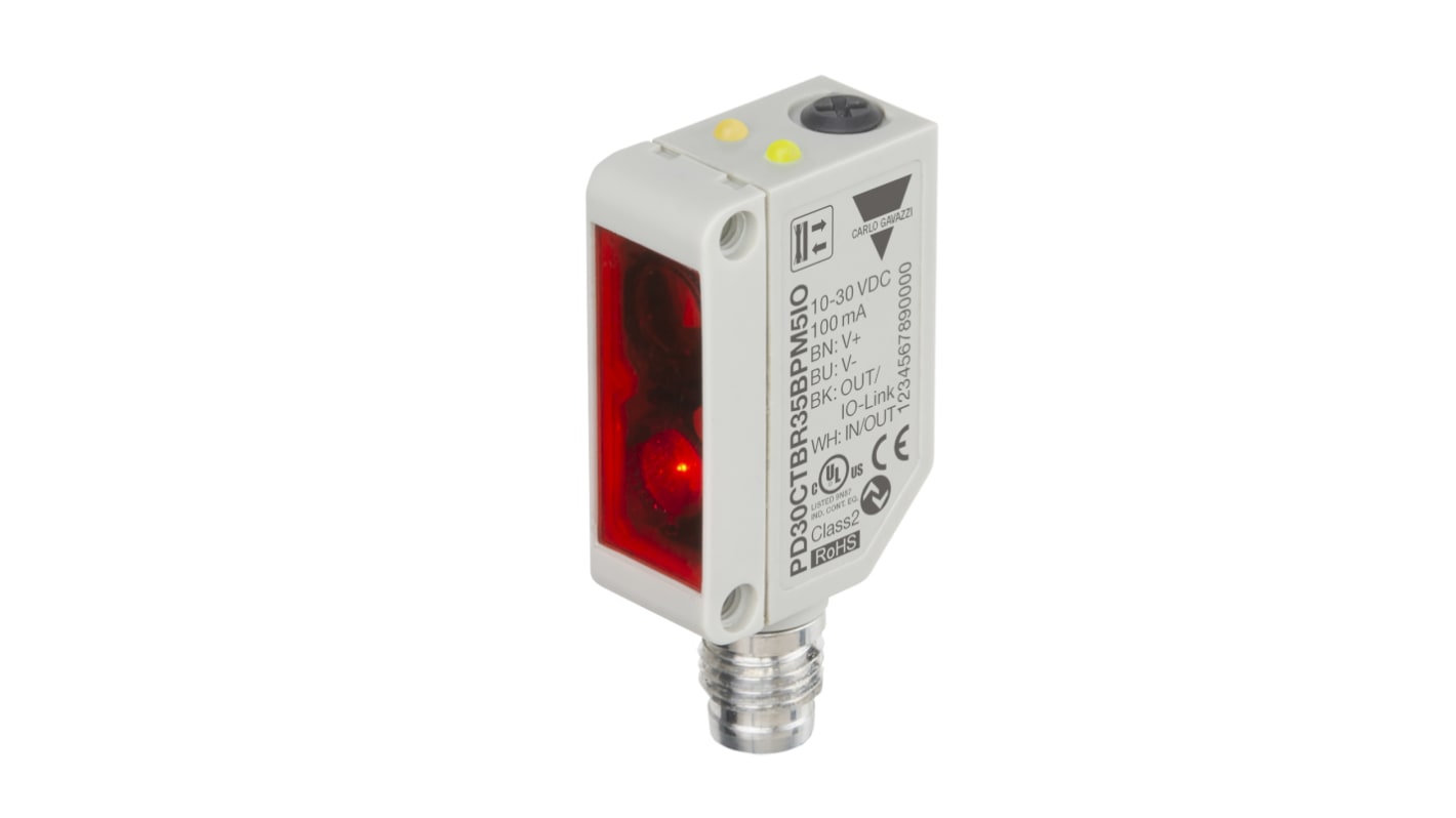 Rs-Online Sensore fotoelettrico Rettangolare Carlo Gavazzi a riflessione diffusa rilevamento 0 → 350 mm uscita PNP/NPN