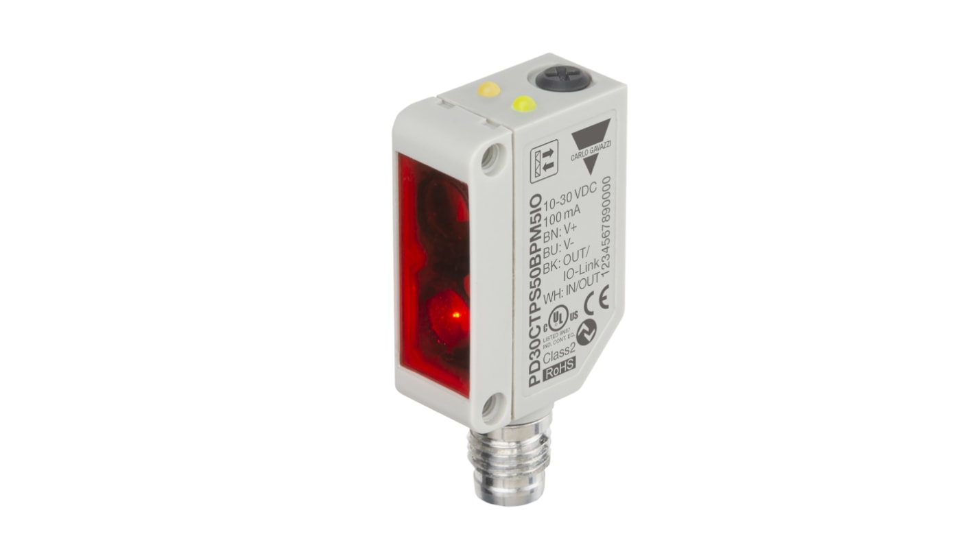 Carlo Gavazzi Rechteckig Optischer Sensor, Polarisiert Retro Reflektierend, Bereich 5000 mm, PNP/NPN Ausgang, Stecker