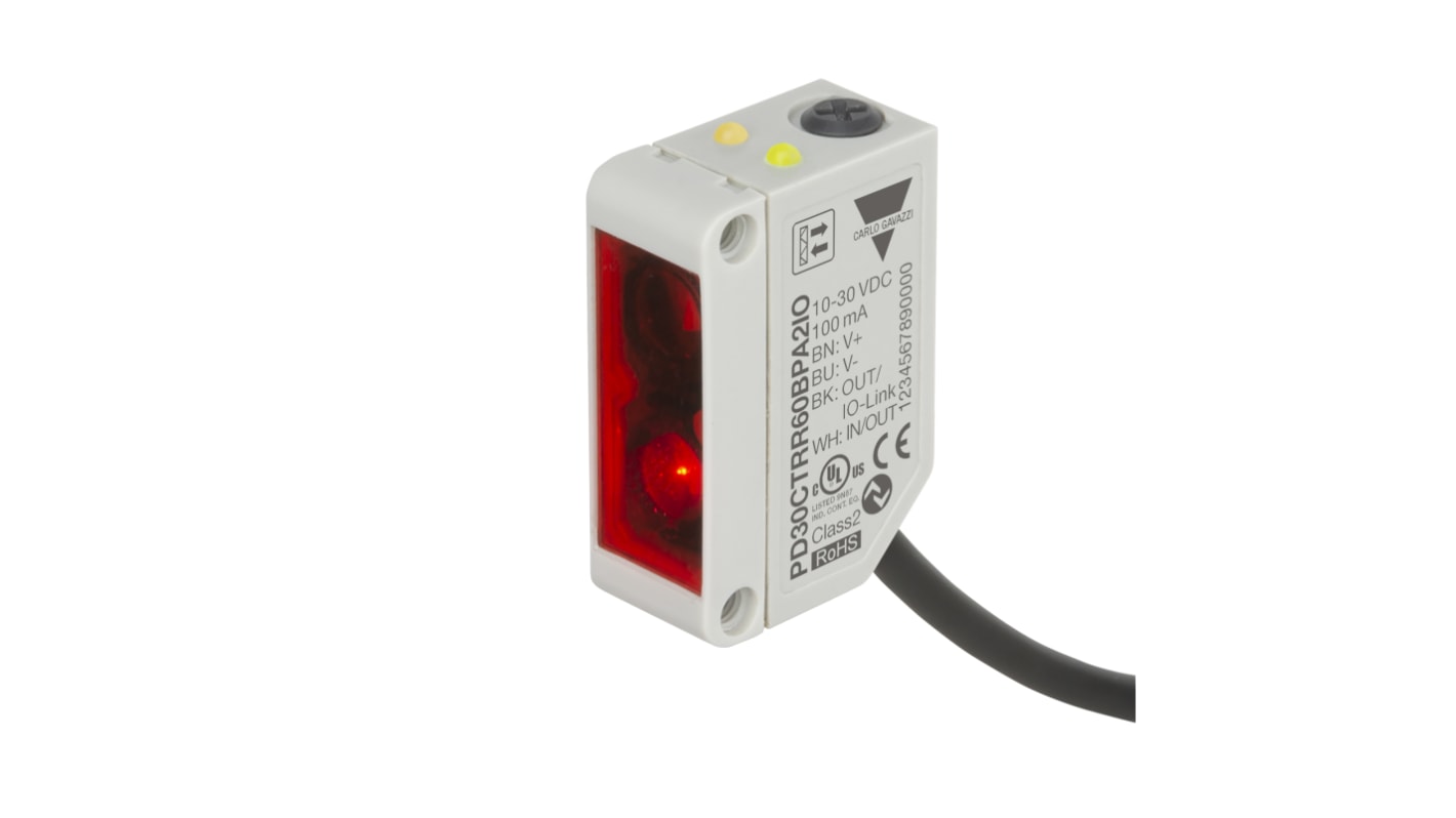 Rs-Online Sensore fotoelettrico Rettangolare Carlo Gavazzi Polarizzato retroriflettente rilevamento 6000 mm uscita PNP/NPN