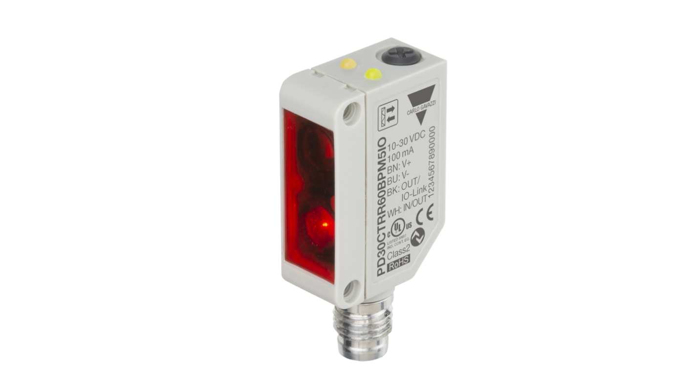 Rs-Online Sensore fotoelettrico Rettangolare Carlo Gavazzi Polarizzato retroriflettente rilevamento 6000 mm uscita PNP/NPN