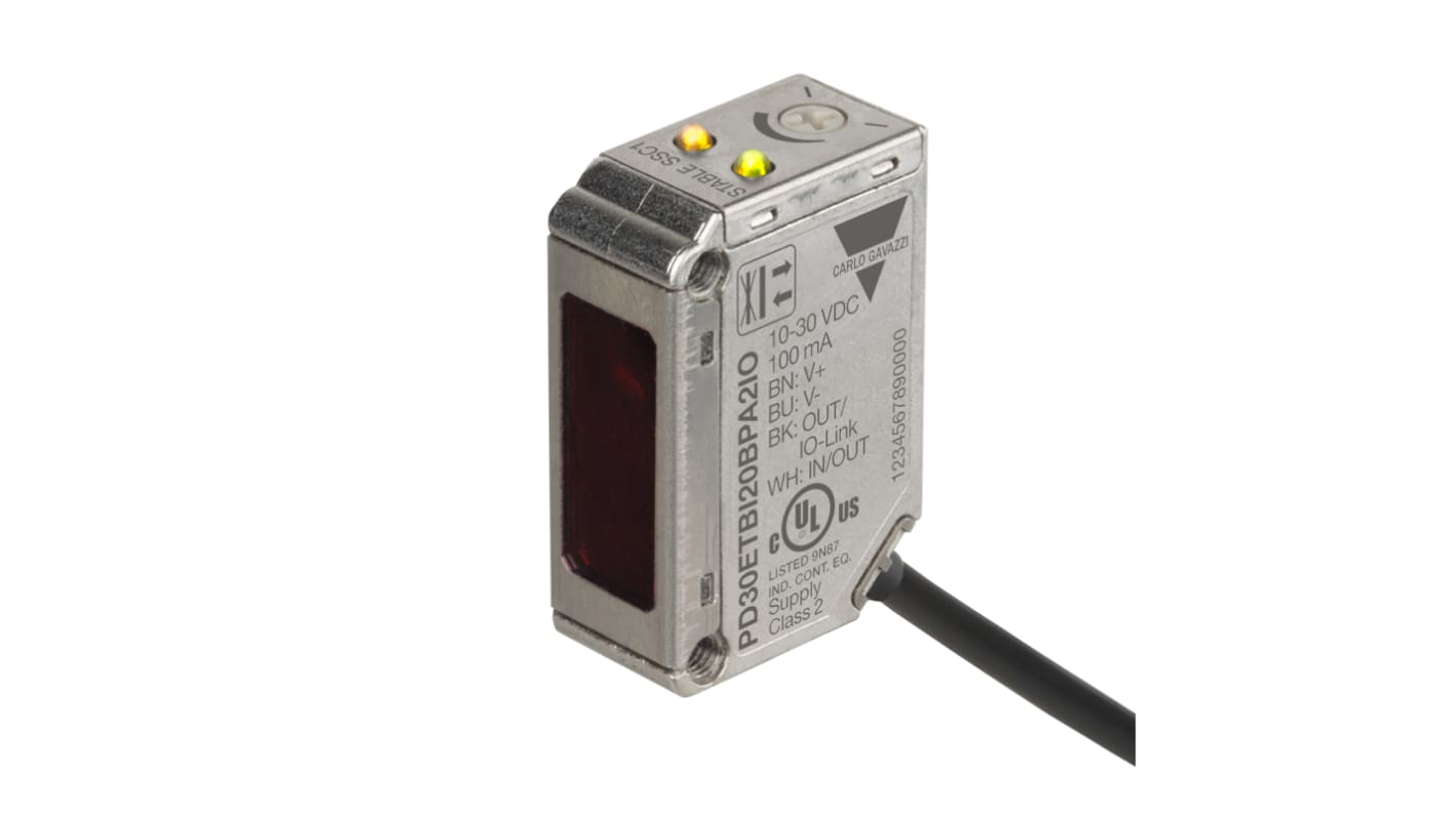 Rs-Online Sensore fotoelettrico Rettangolare Carlo Gavazzi a riflessione diffusa rilevamento 0 → 200 mm uscita PNP/NPN