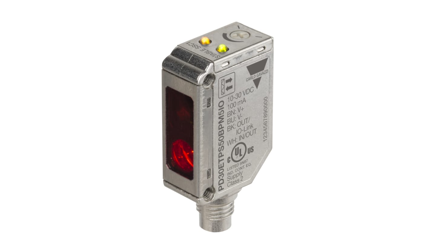 Rs-Online Sensore fotoelettrico Rettangolare Carlo Gavazzi Polarizzato retroriflettente rilevamento 5000 mm uscita PNP/NPN