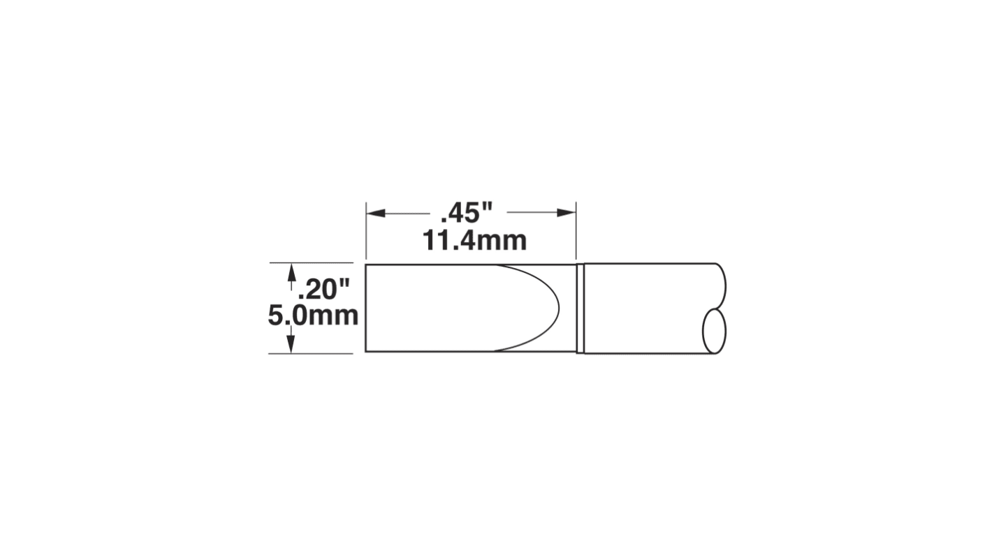 Metcal CVC-9CH0050A 5 mm Chisel Soldering Iron Tip for use with CV-500, Metcal CV-5200, MX-500, MX-5200 and MX-5200