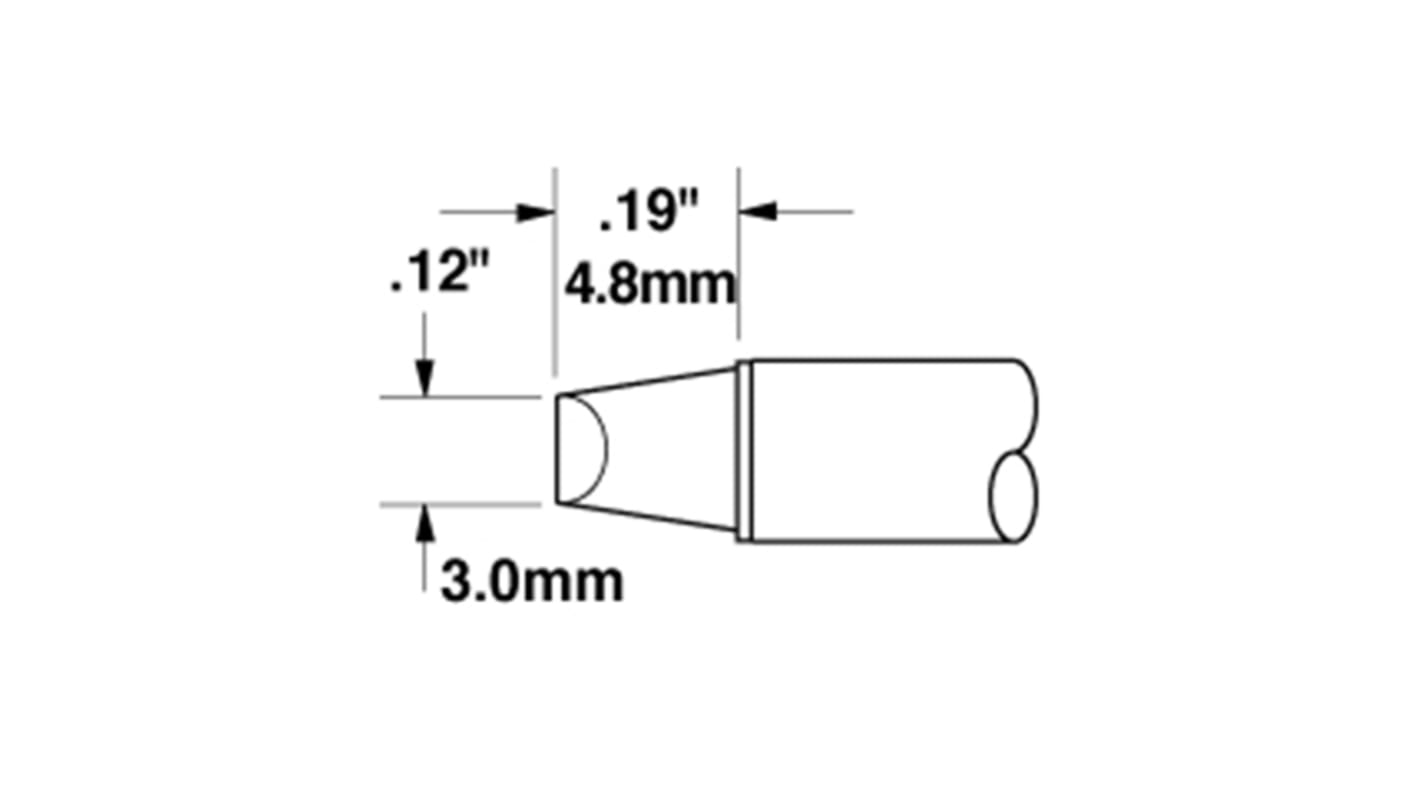 Metcal STTC-813 3 mm Chisel Soldering Iron Tip for use with Metcal MX-500, MX-5200 and MX-5200 series Soldering System