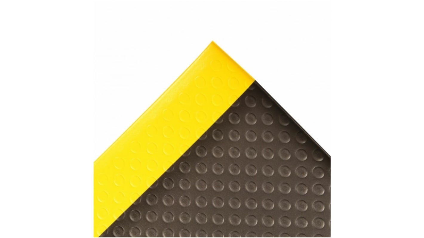 Tappeto antifatica Notrax in Vinile microcellulare, 91cm x 60cm x 12.7mm, col. Nero/Giallo, Antiscivolo
