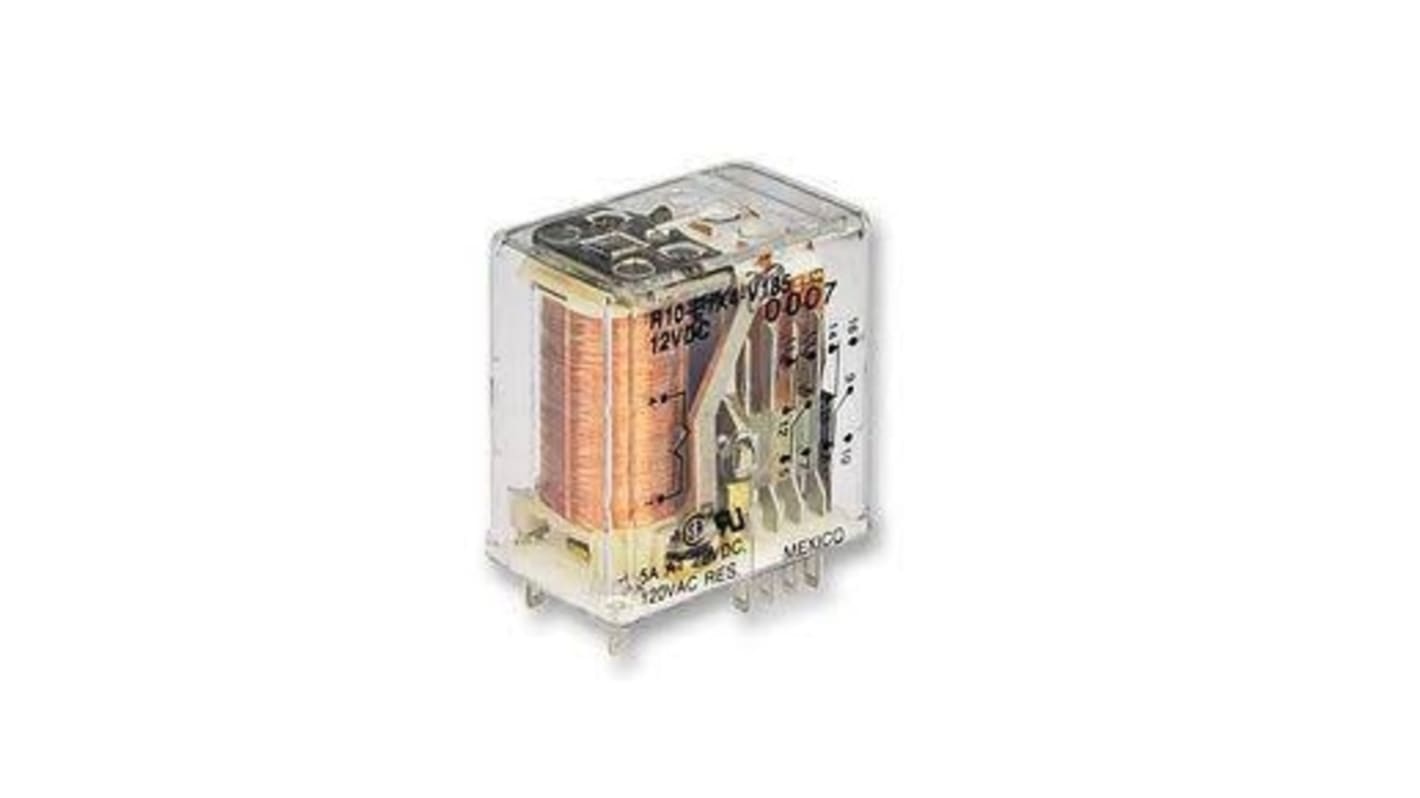 TE Connectivity Potter & Brumfield R10 24V dc Spule 1-poliger Wechsler Steckrelais 3A 430 Ω 1.4W Monostabiles Relais