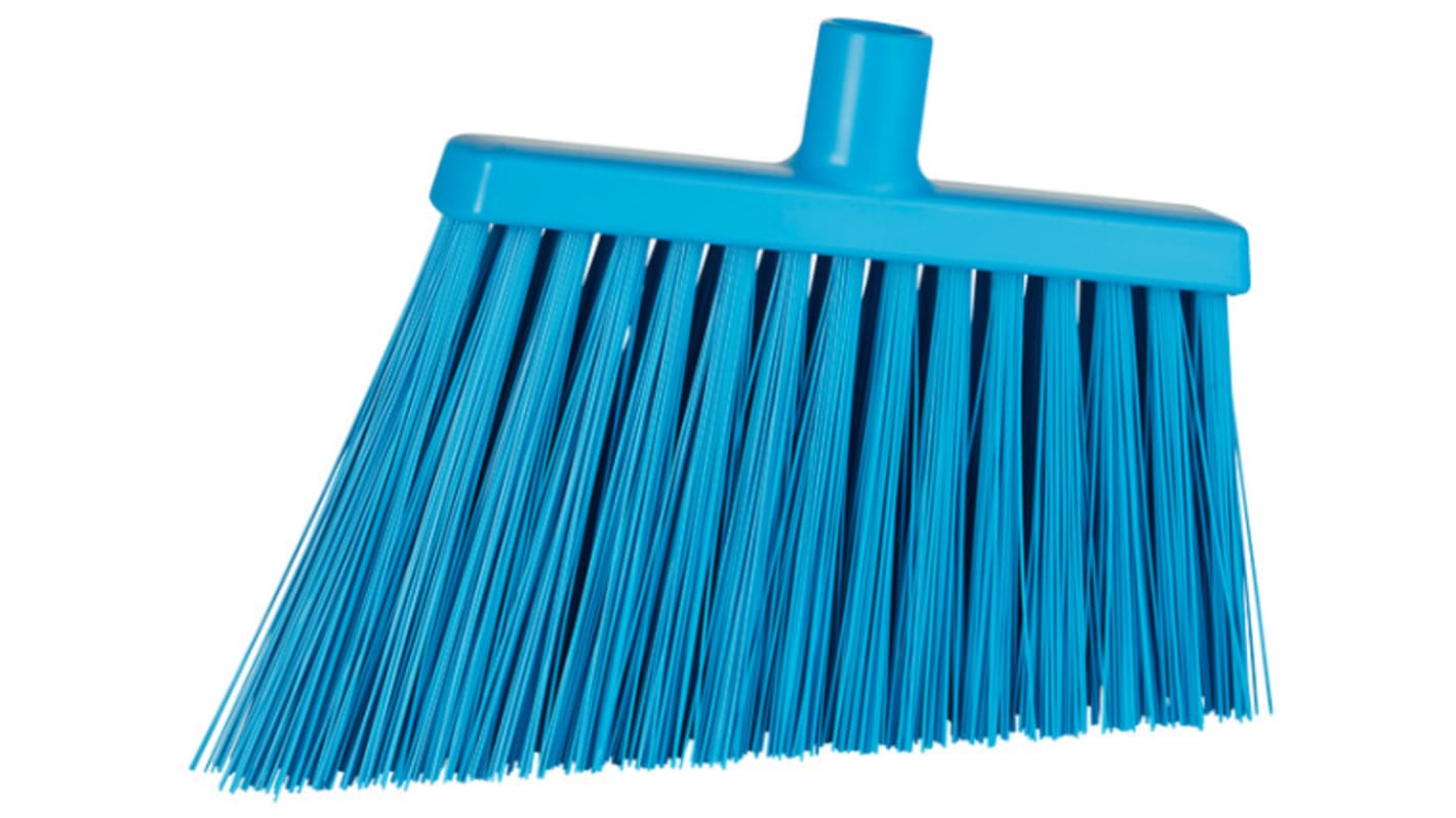 Vikan Broom, Blue With Polyester, Polypropylene, Stainless Steel Bristles for Food Industry, Wet Floors