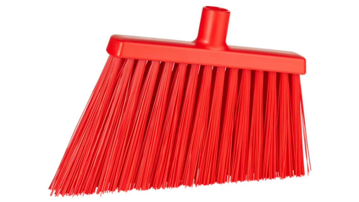 Vikan Broom, Red With Polyester, Polypropylene, Stainless Steel Bristles for Food Industry, Wet Floors