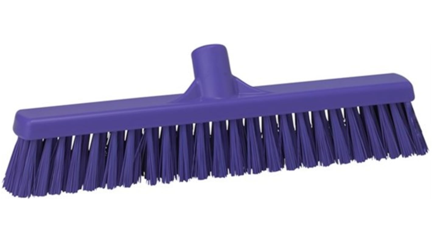 Vikan Broom, Violet With Polyester, Polypropylene, Stainless Steel Bristles for  for General Purpose