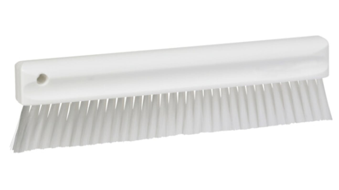 Vikan Broom, White With Polyester, Polypropylene, Stainless Steel Bristles for  for General Purpose