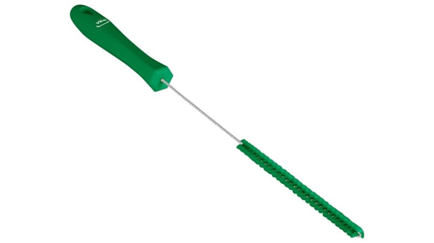 Vikan Medium Bristle Green Hand Brush, 3.5mm bristle length, Polyester, Polypropylene, Stainless Steel bristle material