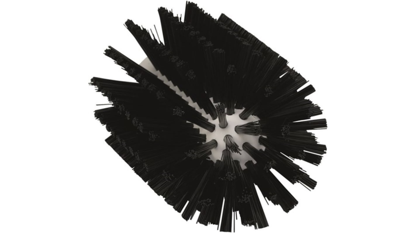 Vikan Medium Bristle Black Scrub Brush, 30mm bristle length, Polyester, Polypropylene, Stainless Steel bristle material