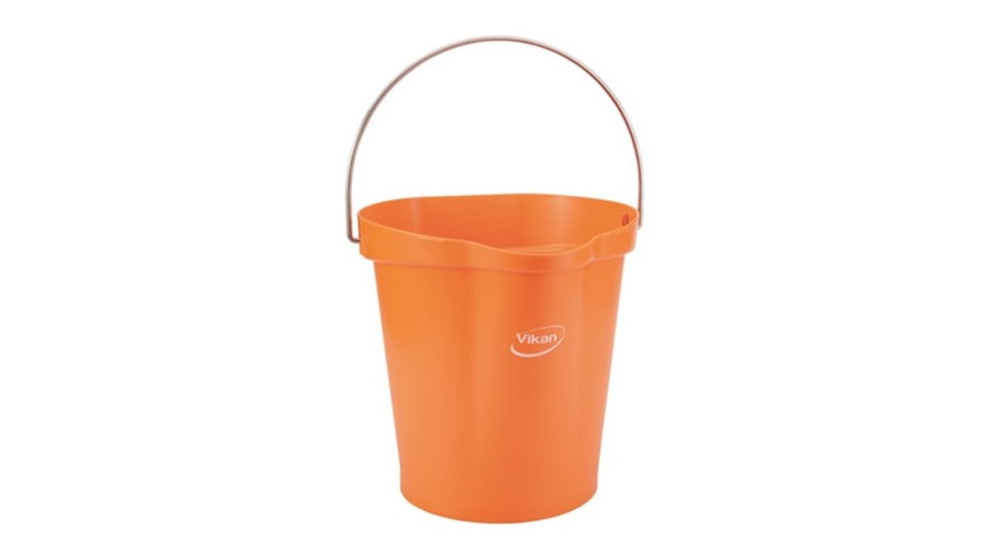 Cubo Vikan 56867 12L Polipropileno, acero Naranja con tirador