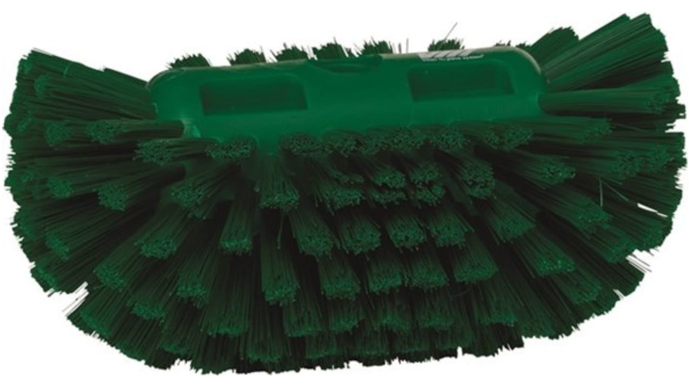 Vikan Medium Bristle Green Scrub Brush, 40mm bristle length, Polyester, Polypropylene, Stainless Steel bristle material