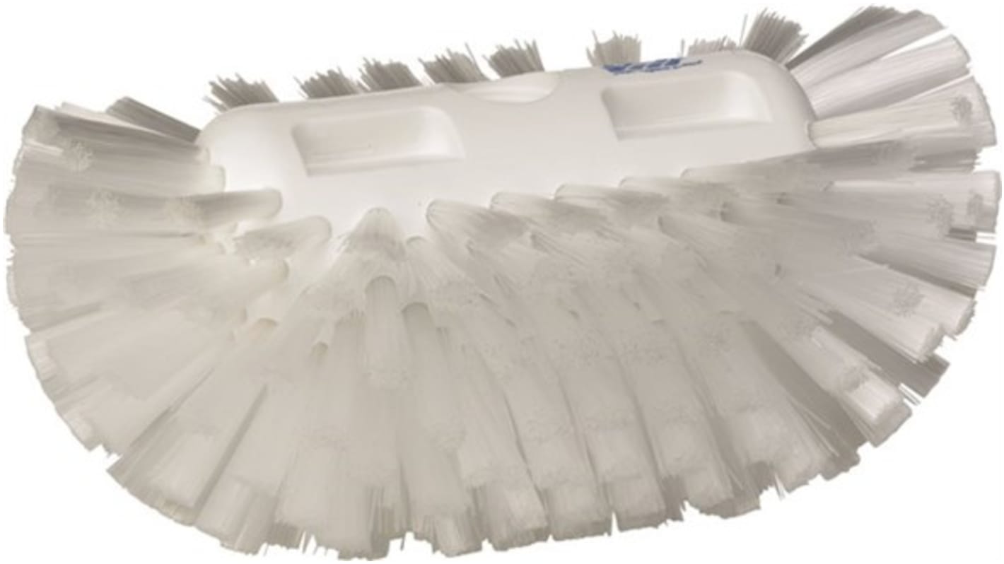 Vikan Medium Bristle White Scrub Brush, 40mm bristle length, Polyester, Polypropylene, Stainless Steel bristle material