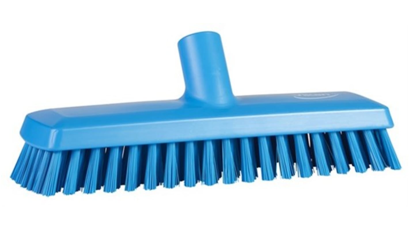 Vikan Medium Bristle Blue Deck Brush, 32mm bristle length, Polyester, Polypropylene, Stainless Steel bristle material