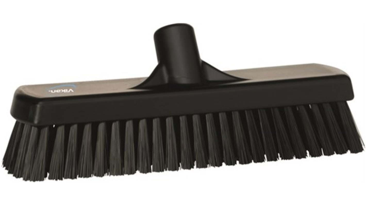 Vikan Broom, Black With Polyester, Polypropylene, Stainless Steel Bristles for Deck washer brush