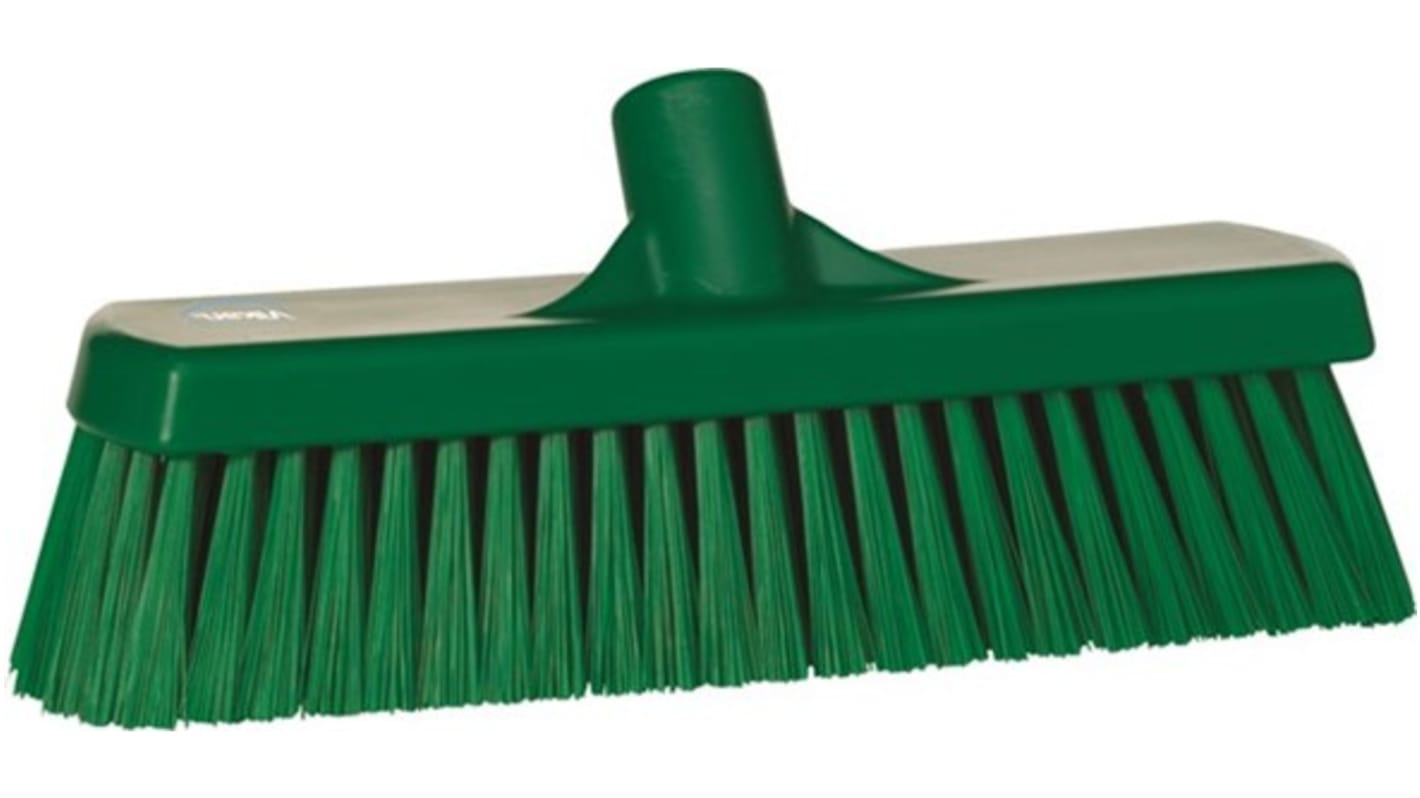 Vikan Broom, Green With Polyester, Polypropylene, Stainless Steel Bristles for  for General Purpose