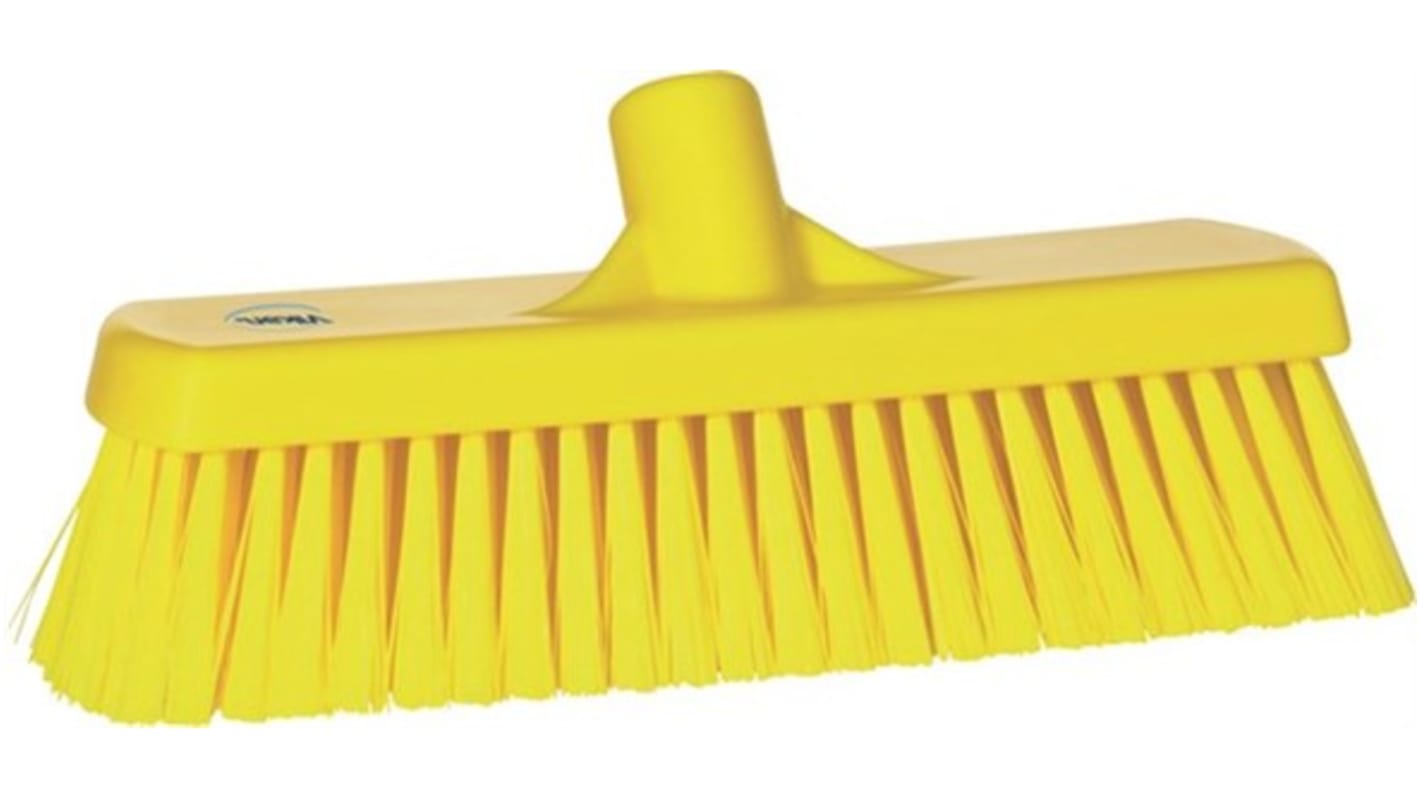 Vikan Broom, Yellow With Polyester, Polypropylene, Stainless Steel Bristles for  for General Purpose