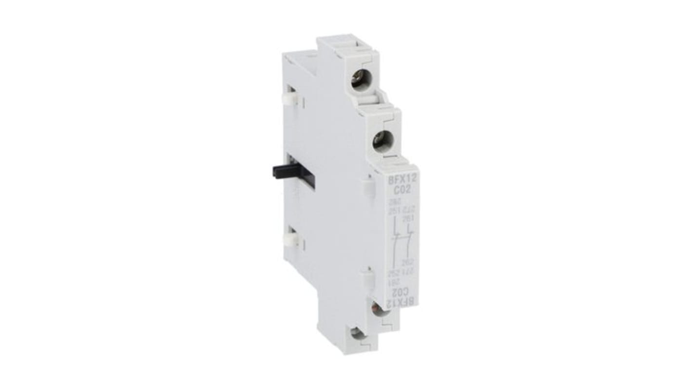 Lovato Auxiliary Contact, 2 Contact, 2NC, Side Mounting, BFX12C BFX1