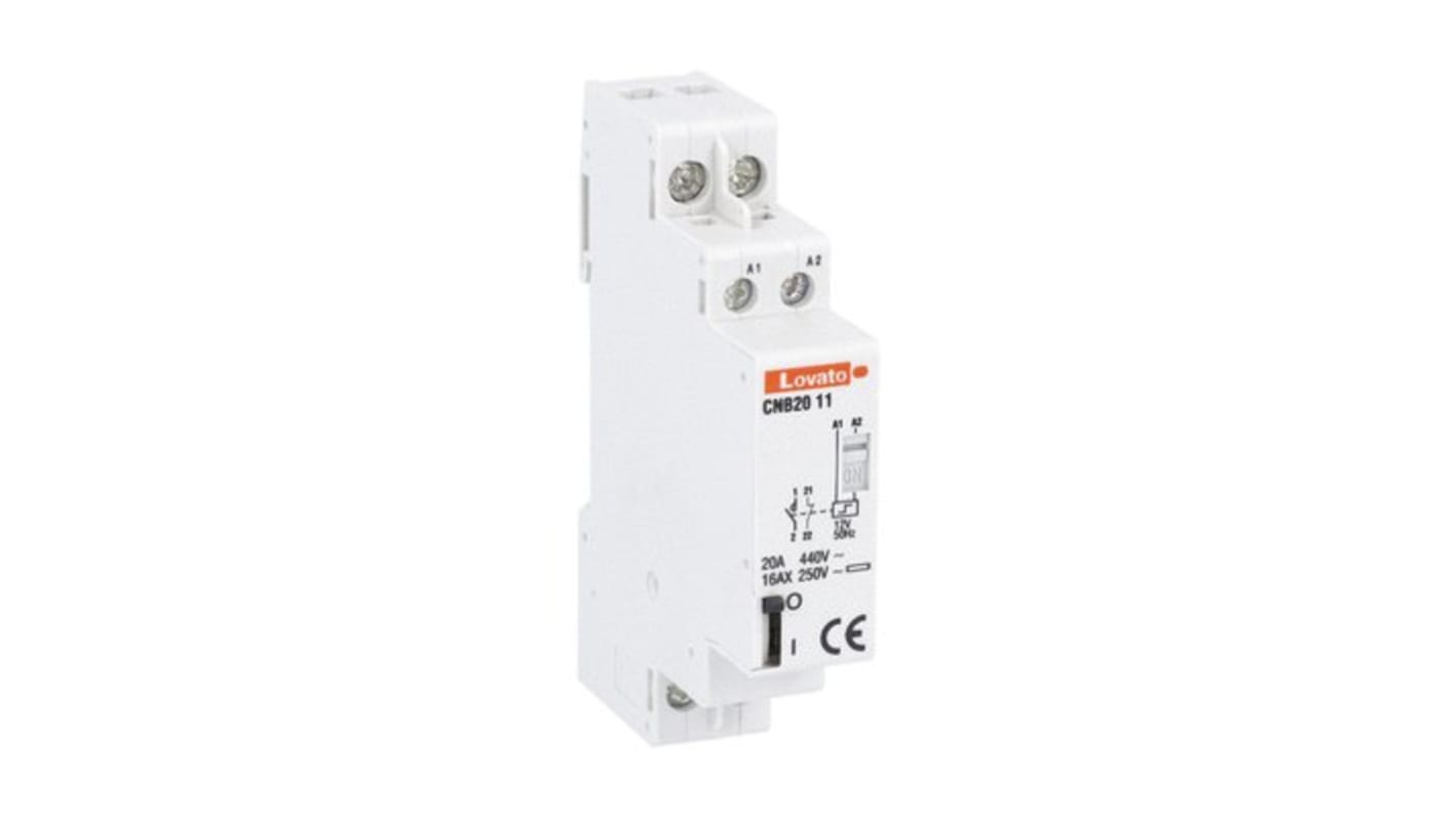 Lovato DIN Rail Latching Latching Relay, 12V Coil, 20A Switching Current, SPDT