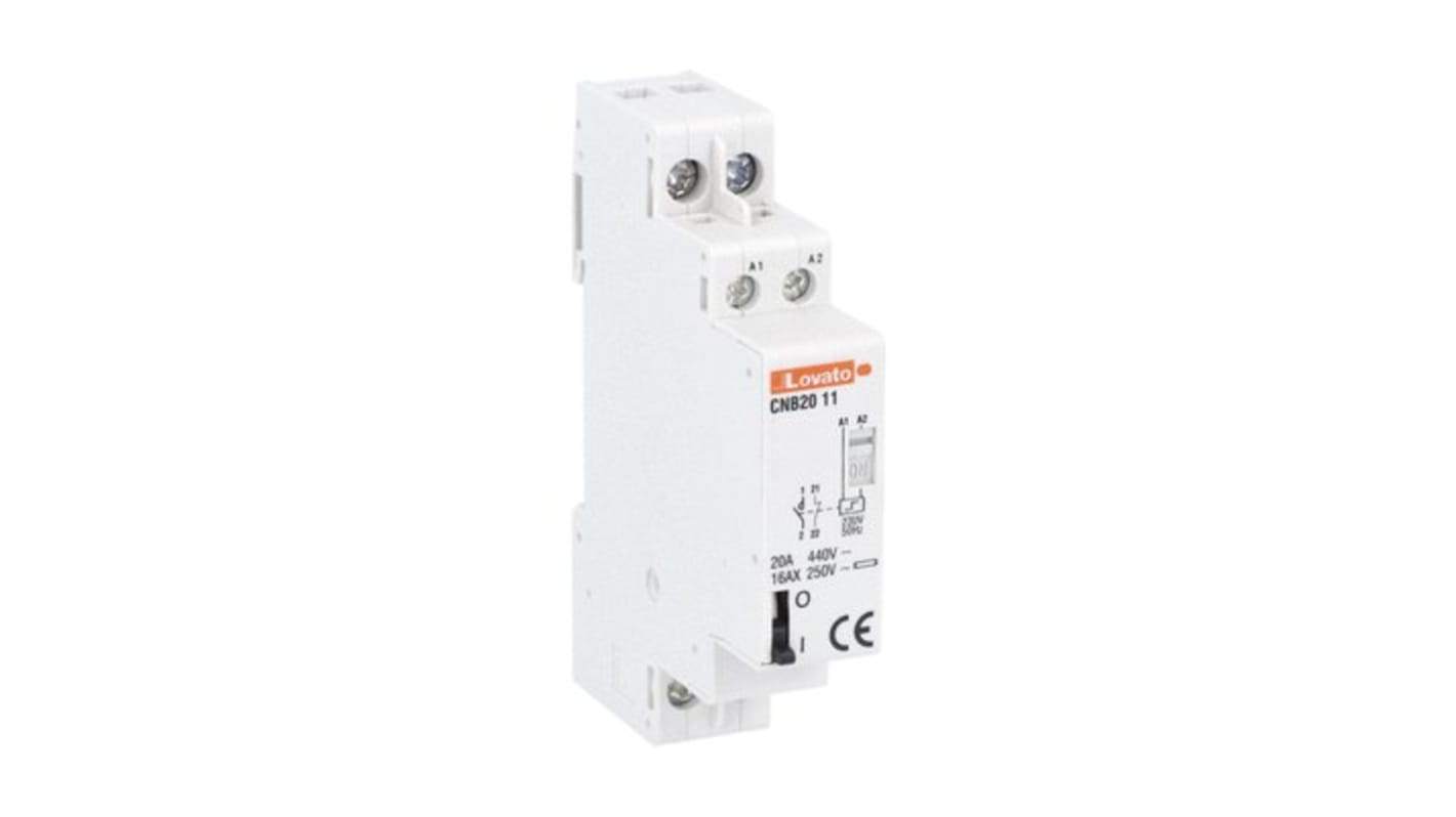 Lovato DIN Rail Latching Latching Relay, 230V Coil, 20A Switching Current, SPDT