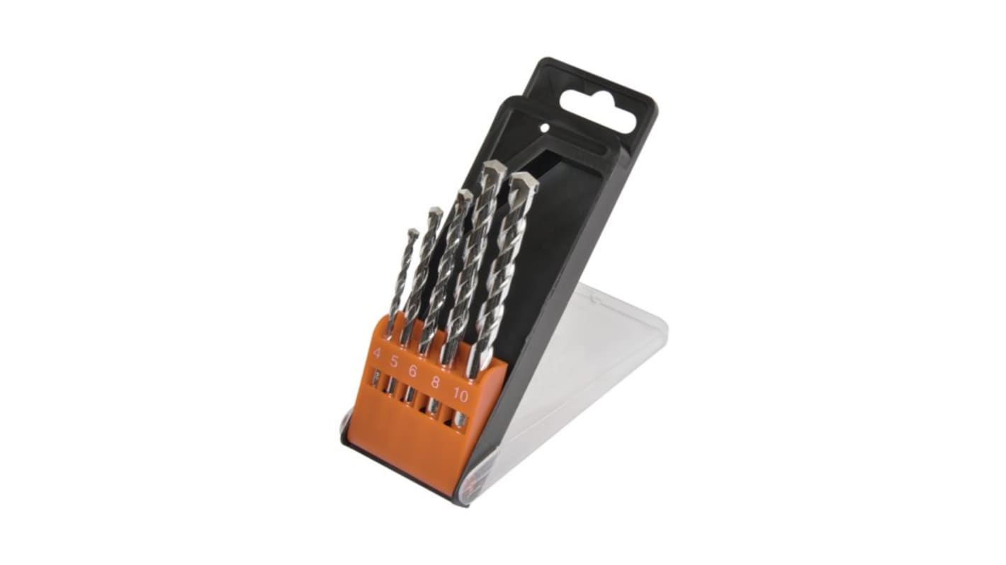 Avit 5-Piece SDS Drill Bit Set for Masonry, 10mm Max, 5mm Min