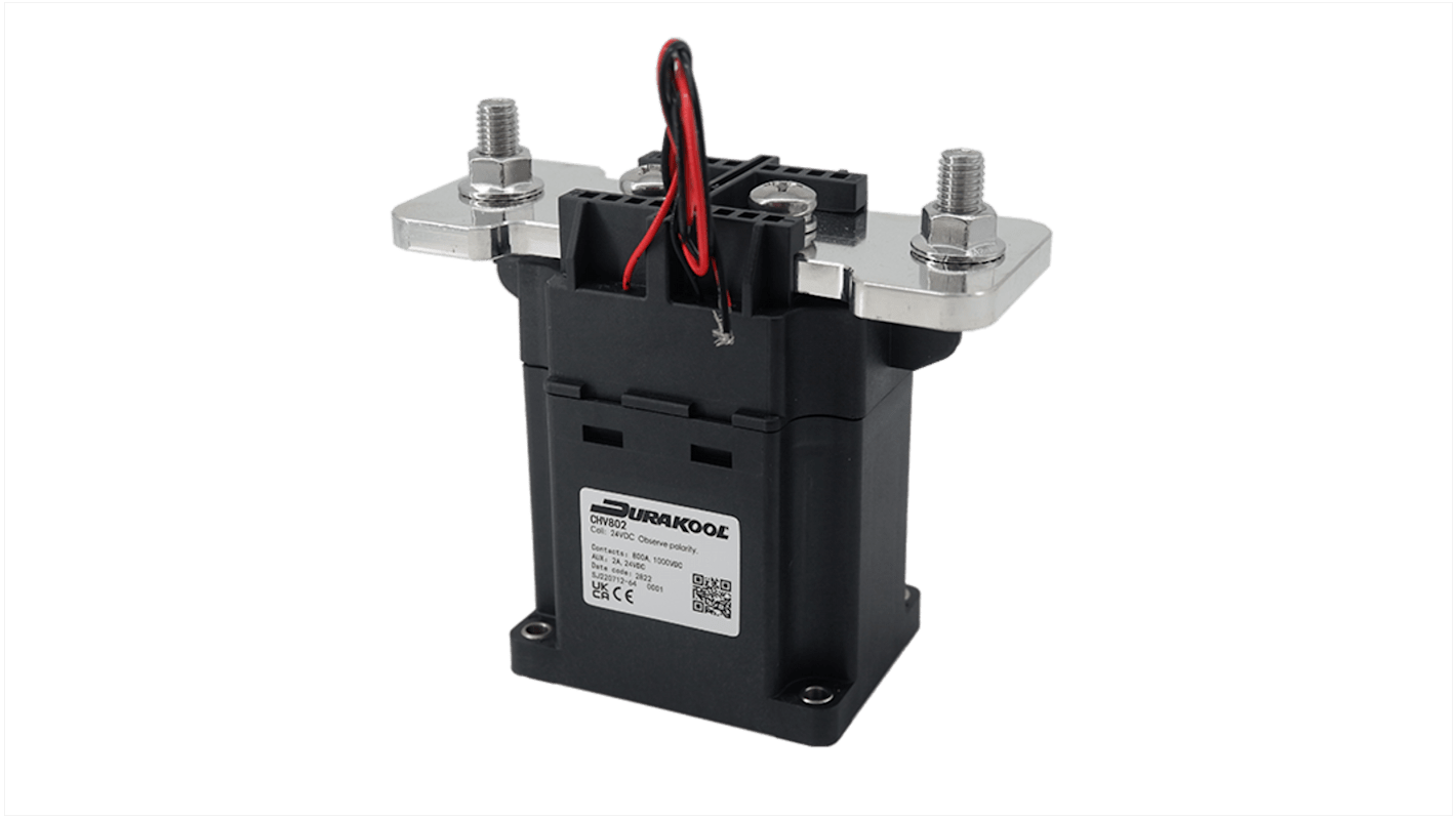 Durakool CHV CHV800 Contactor, 24 V dc Coil, 1-Pole, 800 A, NO, 1 kV dc