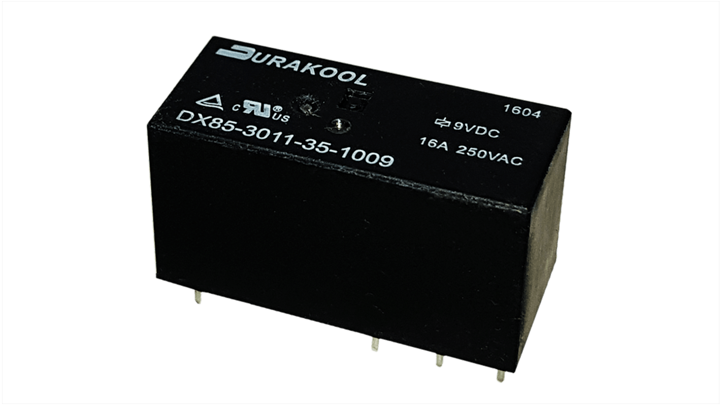 Durakool PCB Mount Power Relay, 24V ac Coil, 100mA Switching Current, SPDT-C/O