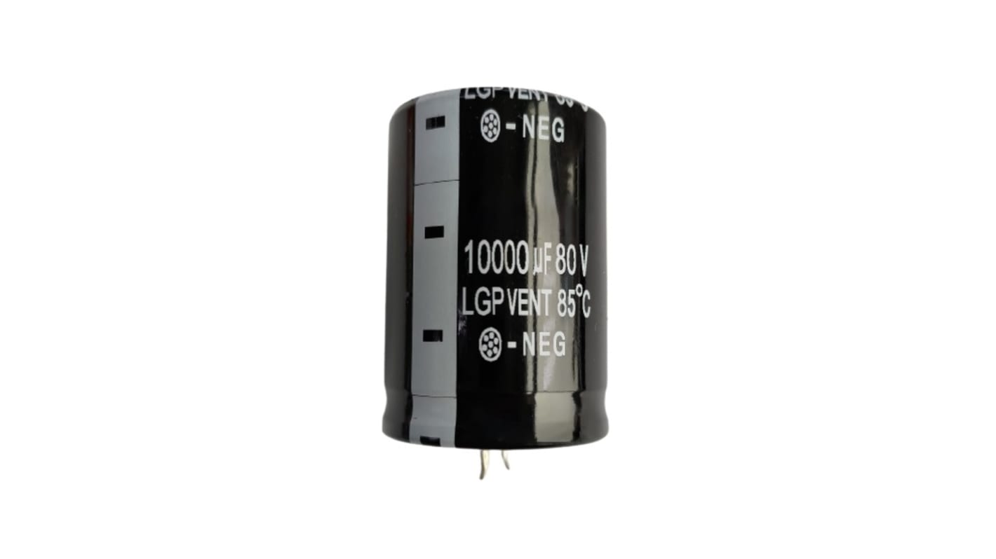 RS PRO 10000μF Aluminium Electrolytic Capacitor 80V dc, Snap-In