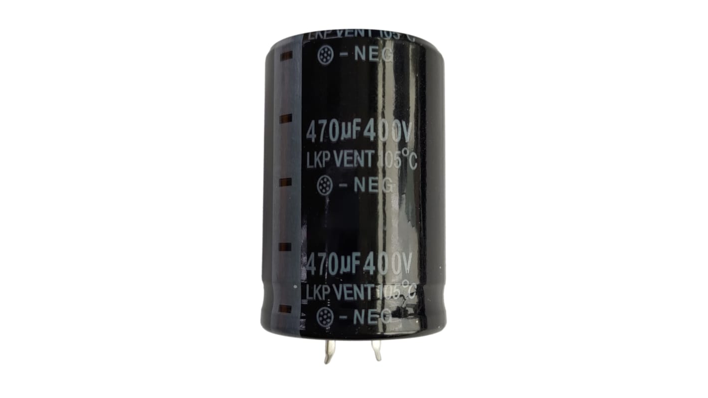 RS PRO 470μF Aluminium Electrolytic Capacitor 400V dc, Snap-In