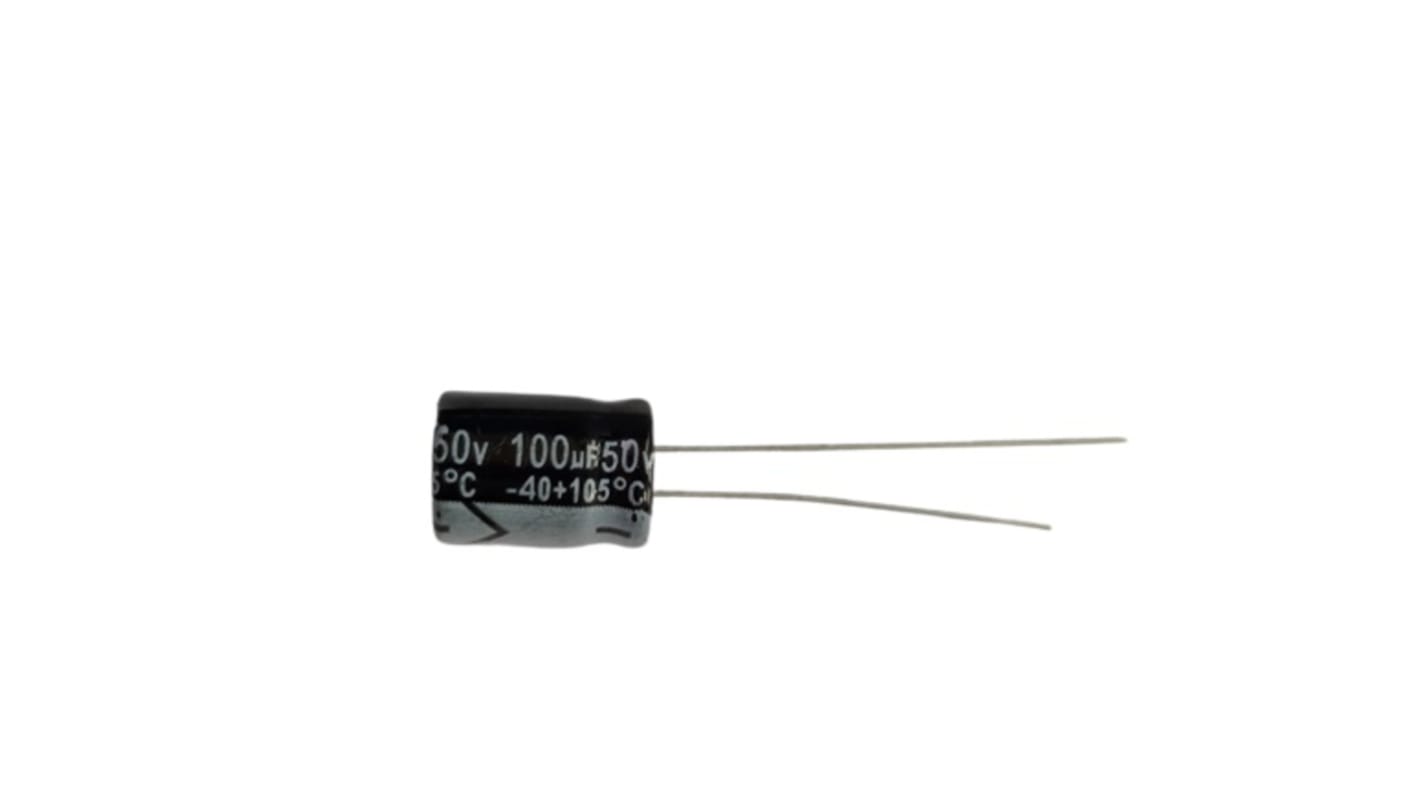 Condensateur RS PRO, Aluminium électrolytique 100μF, 50V c.c.