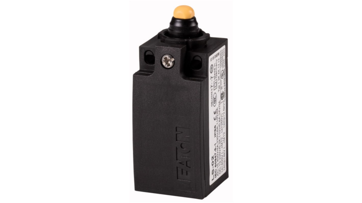 Eaton Plunger Limit Switch, 1NO/1NC, IP66, IP67, Plastic Housing, 400V ac Max, 4A Max