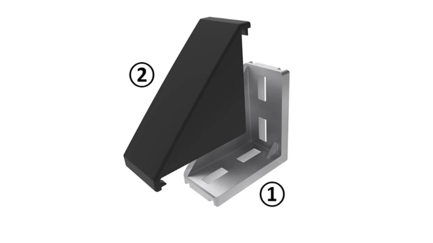 RS PRO M8 Angle Bracket, Connecting Component, Strut Profile 45 mm, Groove Size 10mm