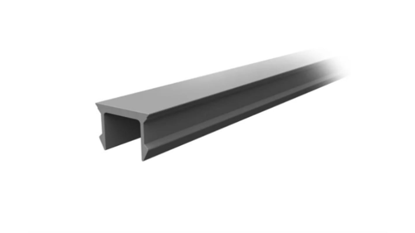 RS PRO Grey Polypropylene Cover Strip, 10mm Groove Size, 2m Length