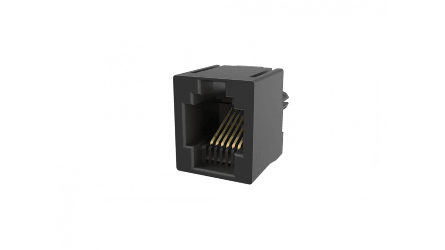 Amphenol Communications Solutions RJE08 Series Female Ethernet Connector, Through Hole, Cat3 1x1 Port 1 -Way