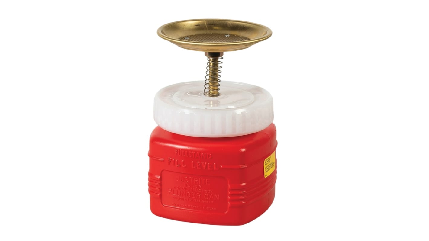 Justrite Steel Plunger Can, 1L