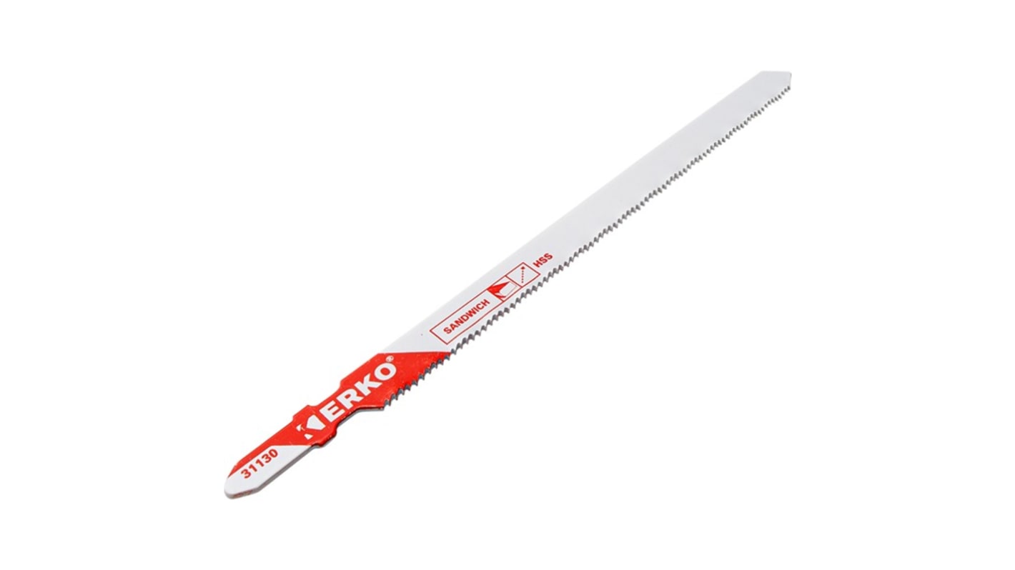 ERKO, 18 Teeth Per Inch Abrasives, Wood, Stainless Steel, Steel, Studded Wood 130mm Cutting Length Jigsaw Blade, Pack