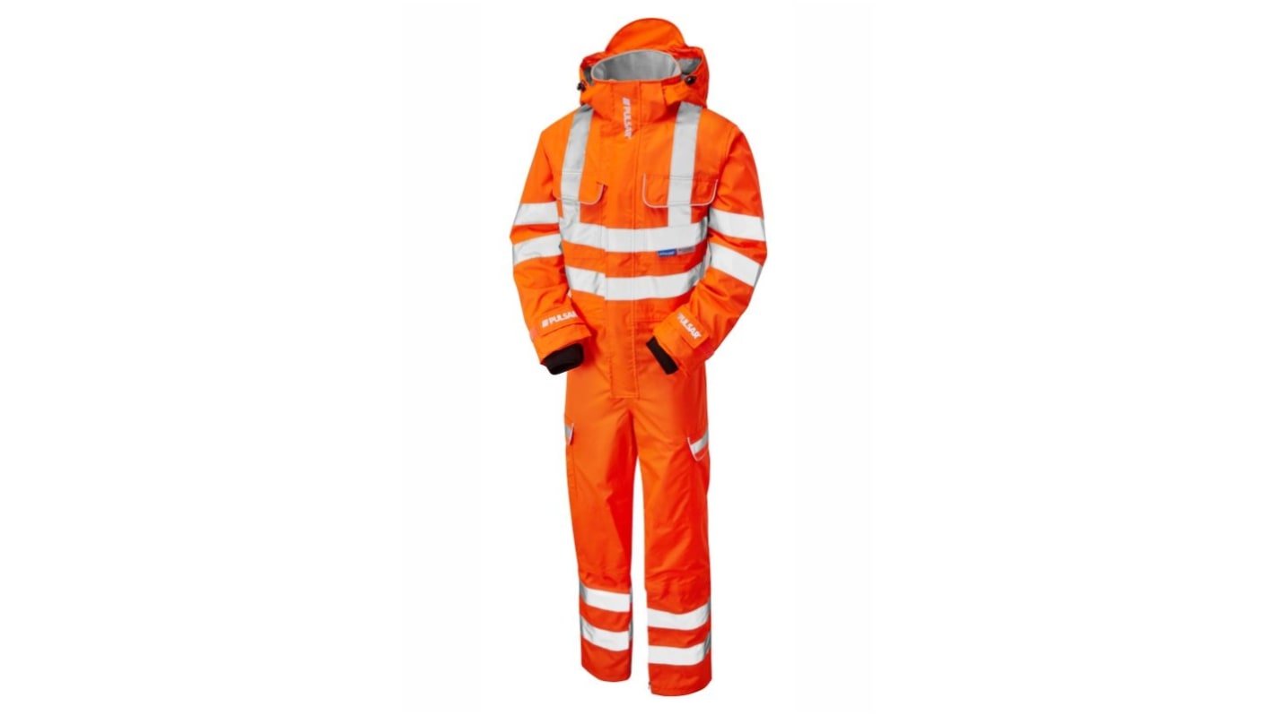 PULSAR Orange Reusable Hi Vis Overalls, S