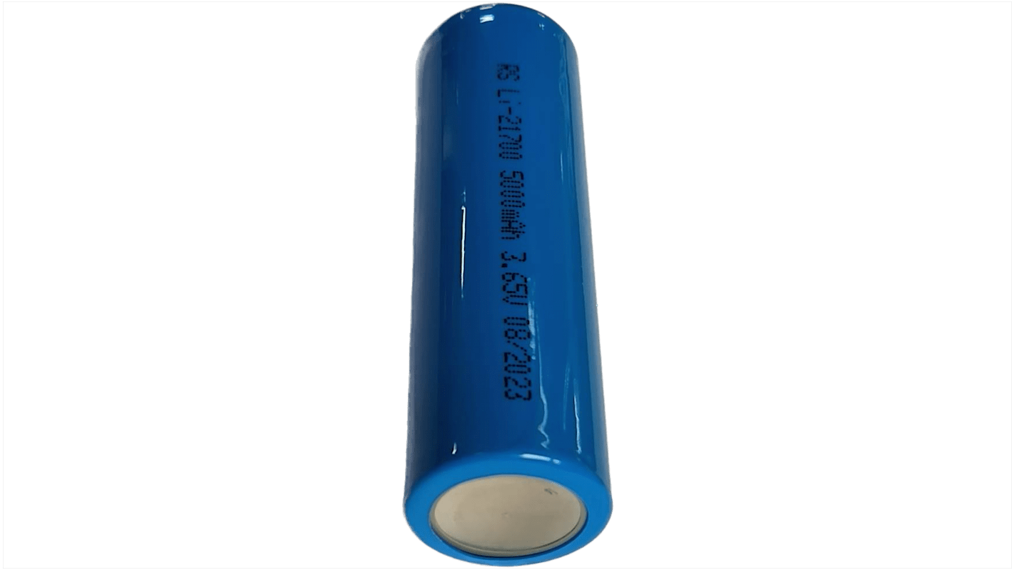 Batteria al litio ricaricabile RS PRO, formato 21700, 3.65V, 5Ah, Ioni di litio