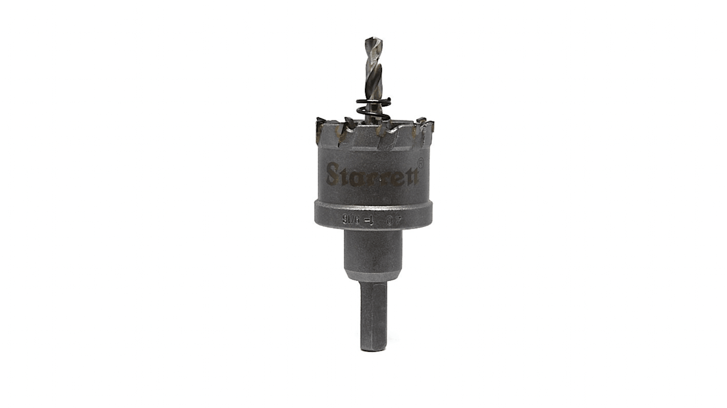 Sega a tazza Starrett in Carburo di tungsteno, Ø 40mm, profondità taglio 25mm, con mandrino